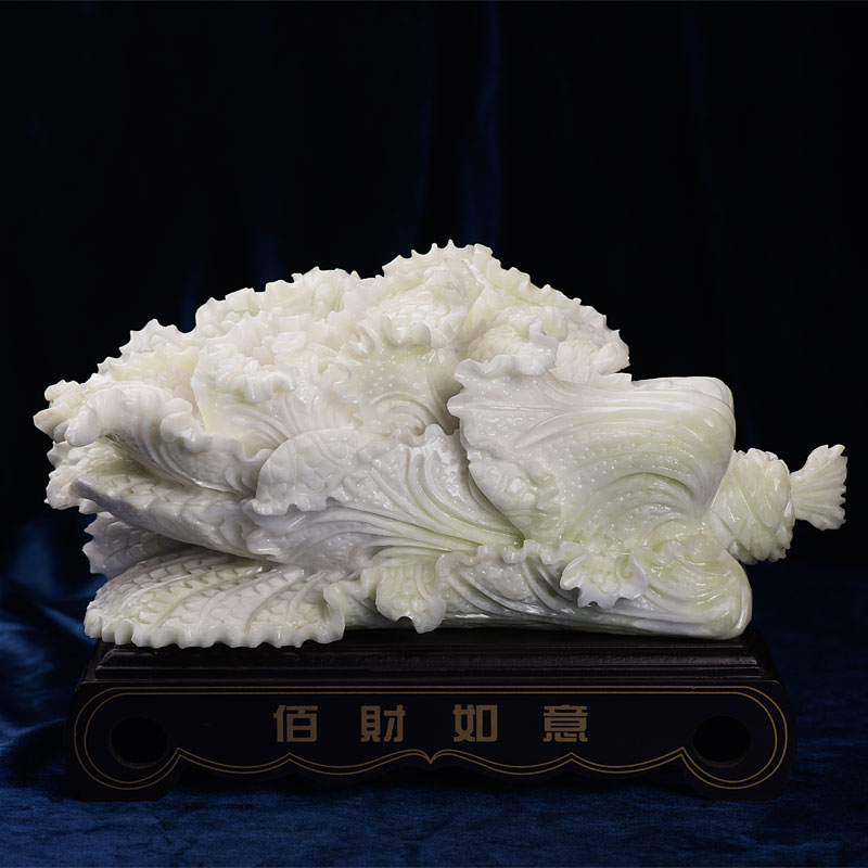 玉石擺件-藍(lán)田玉玉白菜-百財(cái)聚來